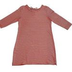 T by Talbots French Terry Long Sleeved Dress Orange White Stripes Size L Size L Photo 0