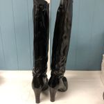 Salvatore Ferragamo Women Sz 7.5 Black Patent Leather Tall Knee High Heel Boot Photo 7