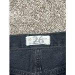 Free People  Distressed Maggie Mid Rise Straight Leg Jeans Black Ankle Size 26 Photo 4