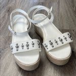 Nine West Marc Fisher “Joyce” White Studded Platform Sandals Photo 0