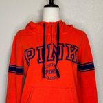 PINK - Victoria's Secret PINK Victoria’s Secret Orange Logo Pullover Hooded Sweatshirt, Sz Small Photo 2