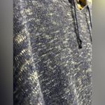 Eileen Fisher  Organic Linen Cotton Cropped Hoodie Pullover Navy White  Small Photo 3