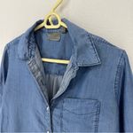 Athleta  Shirt Bootjack Chambray ButtonUp Denim Split Back Top Woman’s XS Blue Photo 2