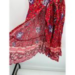 R. Vivimos Women Red Floral Wrap Front Mini Dress Short Sleeve Boho Size M NWT Size M Photo 3