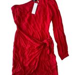 Yumi Kim  Studio 54 Mini One Shoulder Draped Red Flirty Dress NWT S Photo 0