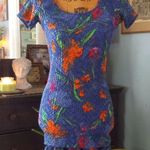 Free People Kenny Stretch Mini Dress in Majolica Blue Floral Photo 6