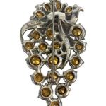 Vintage Rare Staret 1940s 3.75" Silvertone Rhinestone Grape Brooch Silver Photo 6