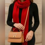 Style & Co 🧣 NWT Red Herringbone Knit Winter Scarf – Cozy Fringe Accent One Size Photo 1