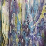 Elan  Womens Scrubs Top M Medium Bust 38” Blue Green Purple Print Scrub Photo 5