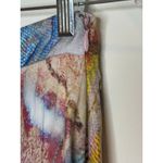 Anthropologie A-Line satin feel vibrant colorful Watercolor midi skirt Size 0 P Photo 15