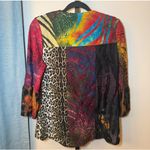 Calessa Patchwork Embroidered‎ Tunic Blouse Size Petite Small Boho Purple Photo 2