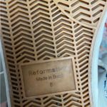 Reformation /Anthropologie Harlow white leather blue floral sneakers size 8 Photo 11