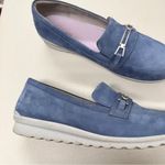 Aravon Blue Suede Loafer Shoes Womens 12 Casual Flats Comfort Casual Preppy Size 10 Photo 1