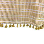 Anthropologie W5 Mustard Yellow Tassel Tank Top Shirt Small Boho Striped Ribbed Photo 2
