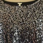 J.Crew Sequin Dark Gray Top Blouse XXS Oversized Preppy Glam Cocktail NYE Party Photo 1