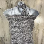 Mable Dusty Blue Floral Midi Dress M | Smocked Halter | Ruffle Hem | MSRP $90 Size M Photo 6