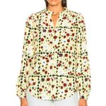 Equipment  yellow floral silk blouse Photo 4