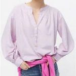 J.Crew NWT Lavender Pastel Speckled Open V-neck Donegal Flannel Shirt Size XS Photo 0