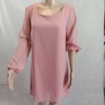 As You Wish As U Wish‎ womens medium pink split sleeve pull over button mini/knee Photo 2