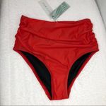 New Coastal Blue High Waist Bikini Bottoms in Red Orange size XS Photo 0