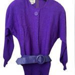 Vintage Raul Blanco Purple Women's Cardigan with Belt Size 10 Photo 0