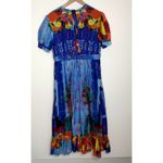 Carolina Constas Greta Midi Dress Frutas Womens Blue Large Photo 2