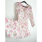 Love Shack Fancy  Popover Floral Silk Mini Dress Size Small Pink Long Sleeve Photo 11