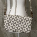 None Trendy Boutique Shoulder Bag Geometric Pattern Crossbody with Wide Strap Photo 4