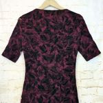 Anthropologie  Maeve Elorn Sheath Dress Women 6 US Red Black Lace Ruched Romantic Photo 12