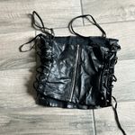 superdown  faux leather lace up sides top Photo 1