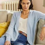 Boden Soft Blue Oversized Cardigan Sweater Open Front Size Large NWT Photo 5