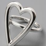 E.M. Heart Motif Ring 925 Silver 1802 Photo 0