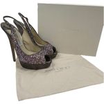 Jimmy Choo 145mm Platform Glitter Slingback Pumps Rainbow Size 39.5 Photo 12