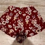 Charlie Holiday Red Floral High Waist Flowy Shorts Photo 3