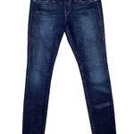 True Religion Women's Dar Blue with Plaid Shimmer Print Skinny Jeans- 30 Photo 0