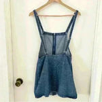 BDG Urban Outfitters Sz 2 Blue Denim Jumper Dress Y2K Silver Zip Ring Photo 4
