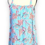 Crown & Ivy  women's medium cold shoulder top wide strap blue beachy themed top Photo 8