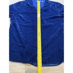 Soft Surroundings  Women's Royal Blue Velvet‎ Pixel Long Sleeve Blouse XL Photo 3