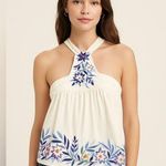 MISA Los Angeles Revolve Misa LA cross neck floral embroidered tank Photo 0