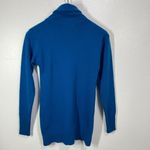 Nordstrom Womens Cashmere Turtleneck Fited Sweater Medium Blue Pouch Pockets Photo 1