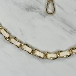 Faux Leather Woven Gold Tone Chain Link Purse Replacement Strap ✨ Photo 6