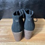 Toms Hyde Black Suede Lace Up Ankle Wedge Boots Size 7.5 Photo 6