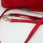 Stella & Dot Red Pebble Leather Flap Crossbody Bag Gold Hardware Photo 1