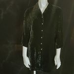 J. Jill Black Velvet & Lace Button Down Shirt (S) Photo 1