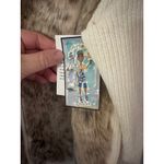 Anthropologie Anthony Faux Fur Leopard Print Zip Up Sweater Jacket Women's Cream Knit NWT Photo 2