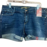 Arizona Jeans Arizona Woman’s MIDI Denim Roll Up Shorts Sz 15 NWT Photo 0