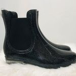 INC Women’s Raelynn Rain Black Glitter rain Boots sz 6 Photo 1