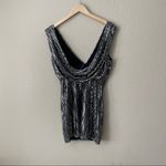 H:ours  metallic pleated cowl back dress Photo 3