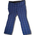 A New Day  Womens Blue Plaid Stretch Cotton Skinny Ankle Pants Side Zip Size: 14 Photo 0