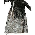 Olegcassini Size6 80s Intricate Beaded MIDI Gala Evening Cocktail Dress Y2K Black Size 6 Photo 4